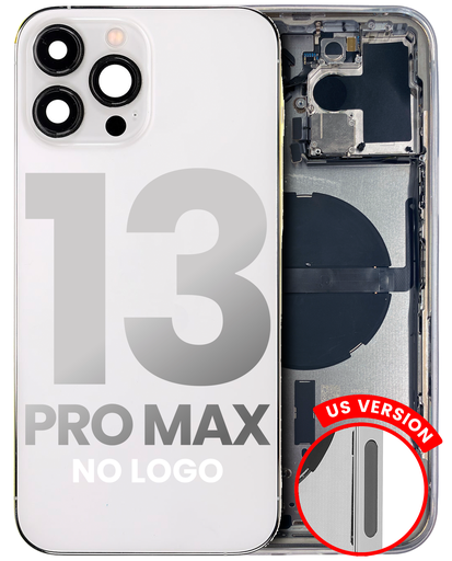 Back Housing W/ Small Components Pre-Installed Compatible For iPhone 13 Pro Max (US Version) (No Logo) (Aftermarket Plus) (Silver)