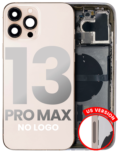 Back Housing W/ Small Components Pre-Installed Compatible For iPhone 13 Pro Max (US Version) (No Logo) (Aftermarket Plus) (Gold)