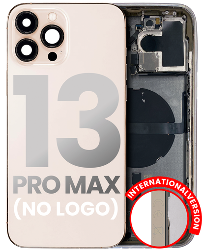 Back Housing W/ Small Components Pre-Installed Compatible For iPhone 13 Pro Max (No Logo) (Aftermarket Plus) (International Version) (Gold)