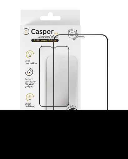 Casper Pro Silicone Tempered Glass Compatible For iPhone 15 Plus / 16 Plus (Retail Pack) (Clear)