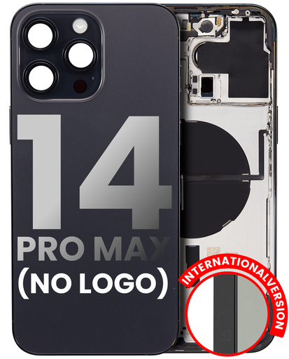 Back Housing W/ Small Pre-Installed Compatible For iPhone 14 Pro Max (International Version) (No Logo) (Aftermarket Plus) (Space Black)