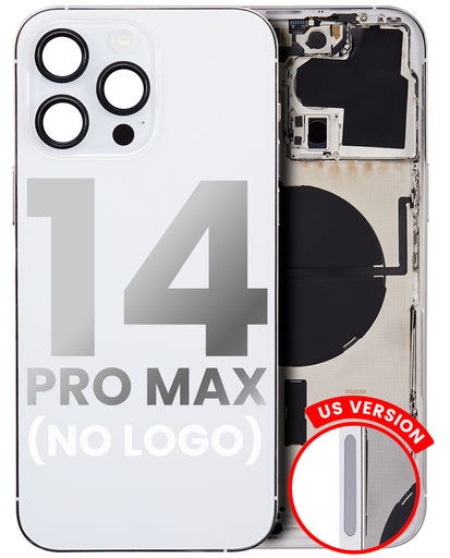 Back Housing W/ Small Pre-Installed Compatible For iPhone 14 Pro Max (U.S Version) (No Logo) (Aftermarket Plus) (Silver)