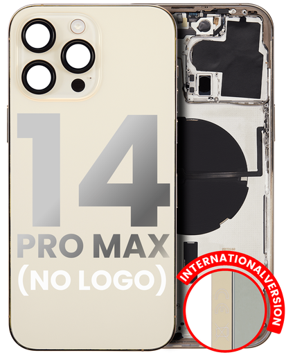 Back Housing W/ Small Pre-Installed Compatible For iPhone 14 Pro Max (International Version) (No Logo) (Aftermarket Plus) (Gold)