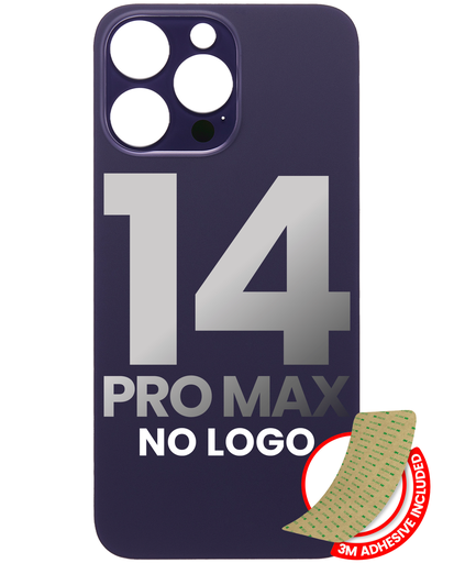 Back Glass With 3M Adhesive Compatible For iPhone 14 Pro Max (No Logo / Large Camera Hole) (Deep Purple)