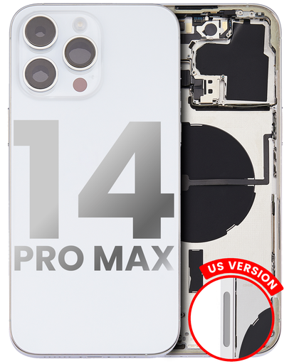 Back Housing W/ Small Pre-Installed Compatible For iPhone 14 Pro Max (U.S Version) (Used OEM Pull: Grade A) (Silver)