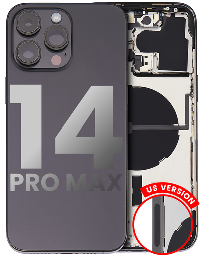 Back Housing W/ Small Pre-Installed Compatible For iPhone 14 Pro Max (U.S Version) (Used OEM Pull: Grade A) (Space Black)