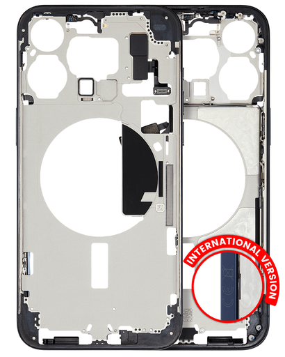 Mid-Frame Housing With Power And Volume Button Compatible For iPhone 15 Pro Max (International Version) (Used OEM Pull: Grade A) (Blue Titanium)