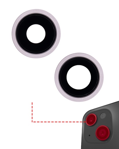 Back Camera Lens With Bracket &amp; Bezel Compatible For iPhone 13 / 13 Mini (Pink) (Aftermarket Plus)