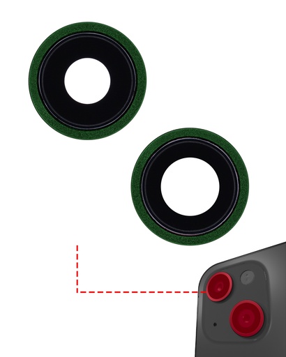 Back Camera Lens With Bracket &amp; Bezel Compatible For iPhone 13 / 13 Mini (Aftermarket Plus) (Green)
