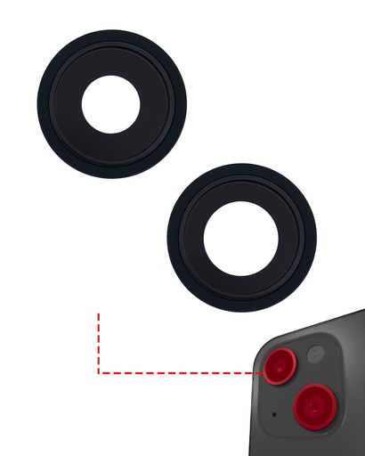 Back Camera Lens With Bracket &amp; Bezel Compatible For iPhone 13 / 13 Mini (Aftermarket Plus) (Midnight)