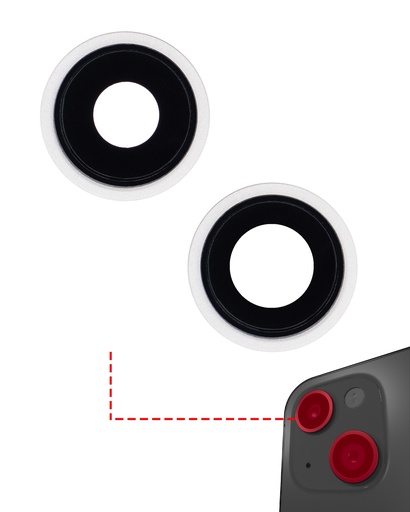 Back Camera Lens With Bracket &amp; Bezel Compatible For iPhone 13 / 13 Mini (Aftermarket Plus) (Starlight)