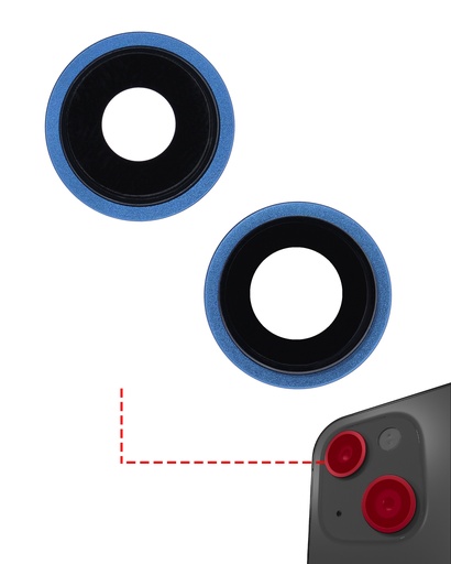 Back Camera Lens With Bracket &amp; Bezel Compatible For iPhone 13 / 13 Mini (Aftermarket Plus) (Blue)