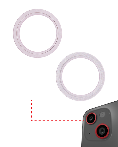 Back Camera Bezel Ring Only Compatible For iPhone 13 / 13 Mini (Pink) (2 Piece Set)