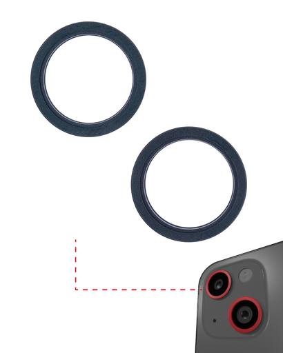 Back Camera Bezel Ring Only Compatible For iPhone 13 / 13 Mini (Midnight) (2 Piece Set)