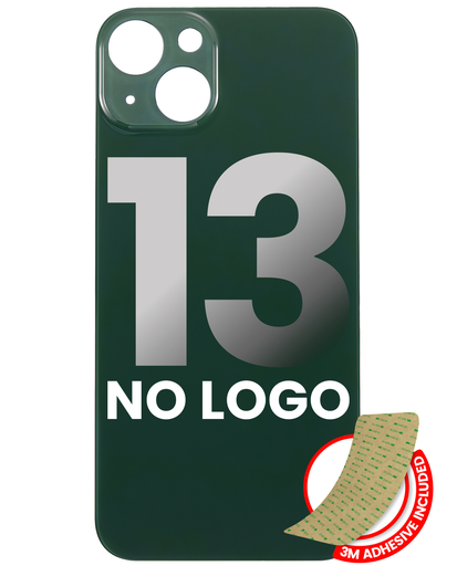Back Glass With 3M Adhesive Compatible For iPhone 13 (No Logo / Large Camera Hole) (Green)