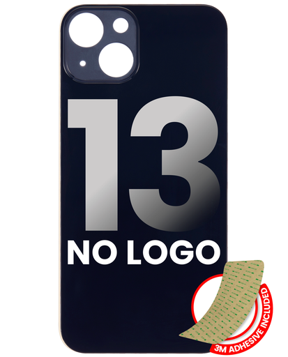 Back Glass With 3M Adhesive Compatible For iPhone 13 (No Logo / Large Camera Hole) (Midnight)