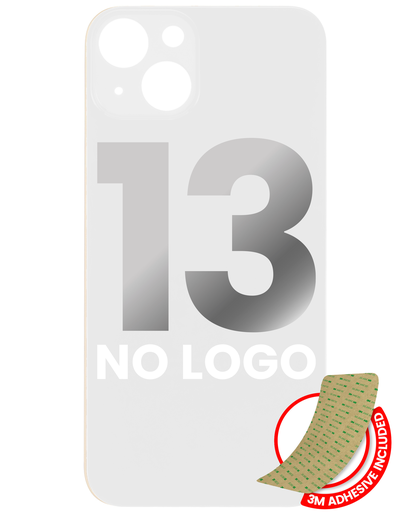 Back Glass With 3M Adhesive Compatible For iPhone 13 (No Logo / Large Camera Hole) (Starlight)