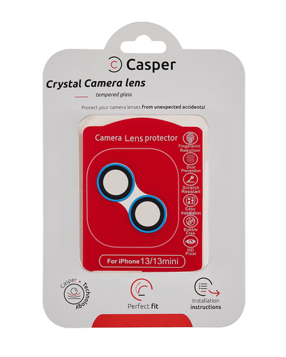 Casper Camera Lens Protector Compatible For iPhone 13 / 13 Mini (Blue) (Clear)