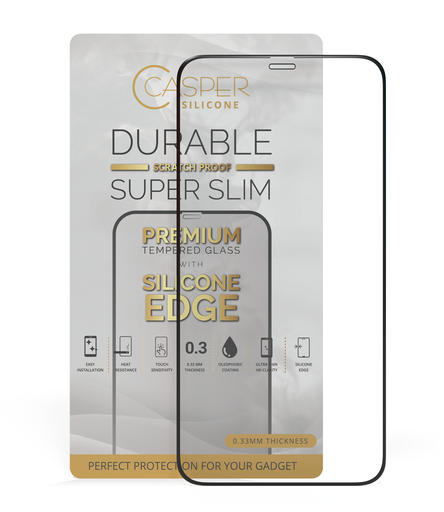 Casper Silicone Tempered Glass Compatible For iPhone 13 Pro Max (Retail Pack) (Clear)
