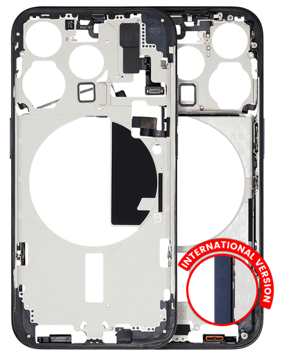 Mid-Frame Housing With Power And Volume Button Compatible For iPhone 15 Pro (International Version) (Used OEM Pull: Grade A) (Blue Titanium)