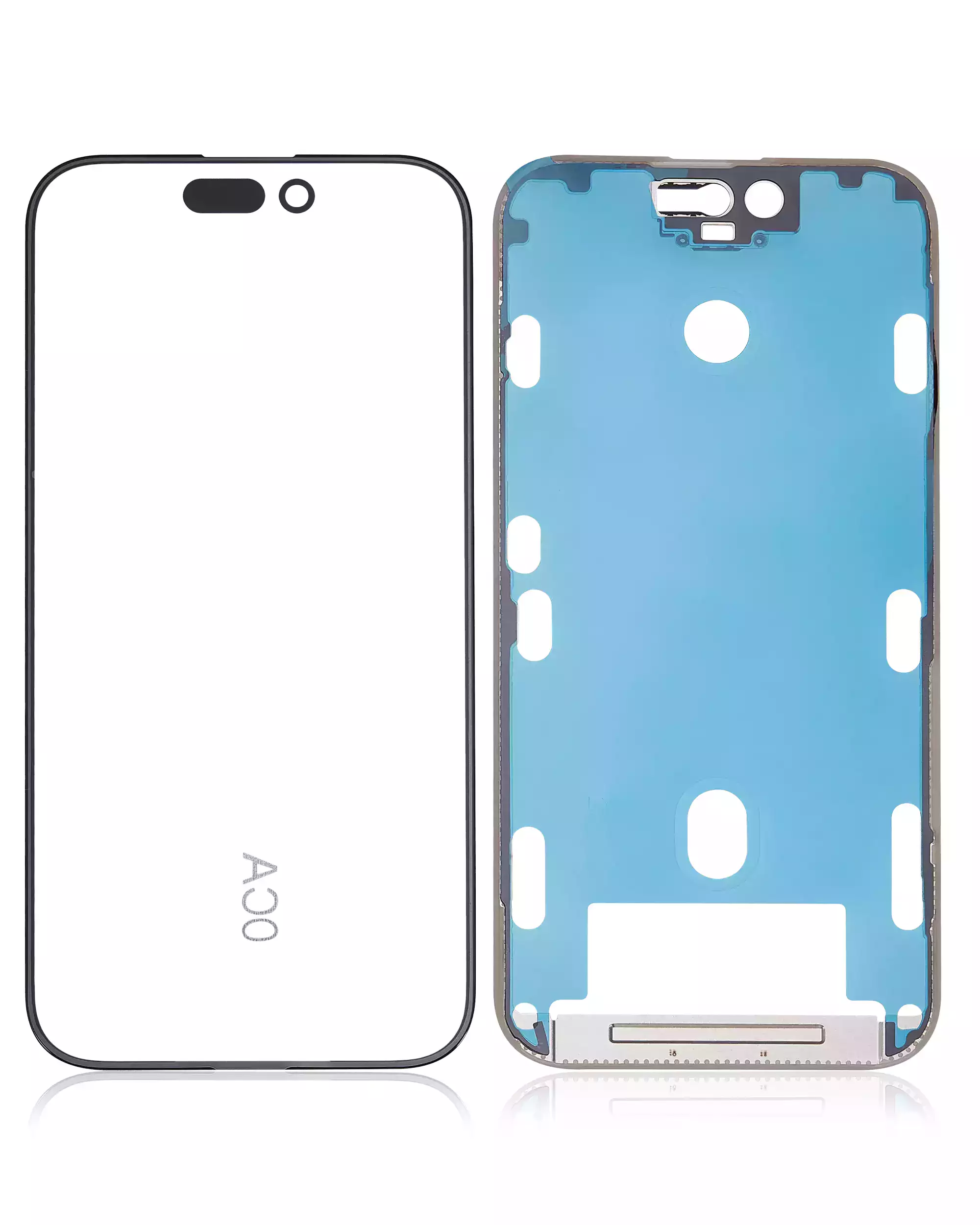 2 in 1 With Frame Included (Front Glass + OCA Pre-Installed) Compatible For iPhone 15 Pro (OCA Master)