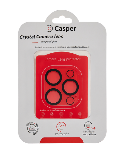 Casper Camera Lens Protector Compatible For iPhone 15 Pro / 15 Pro Max (Crystal Full Cover)