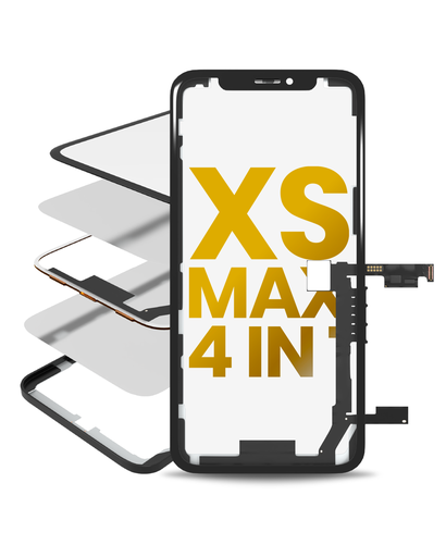 4 in 1 With Frame Included (Front Glass + OCA + Long Touch + OCA Pre-Installed) Compatible For iPhone XS Max (OCA Master)