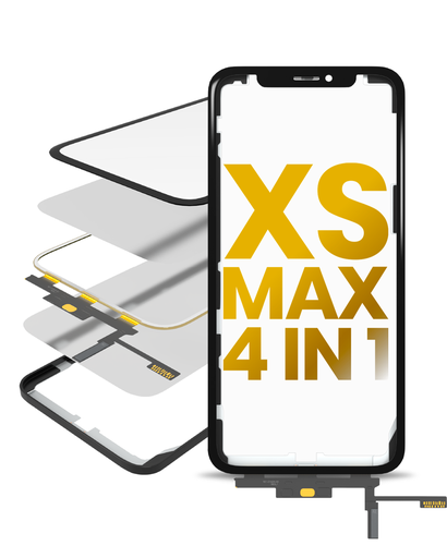 4 in 1 With Frame Included (Front Glass + OCA + Short Touch + OCA Pre-Installed) Compatible For iPhone XS Max (OCA Master)