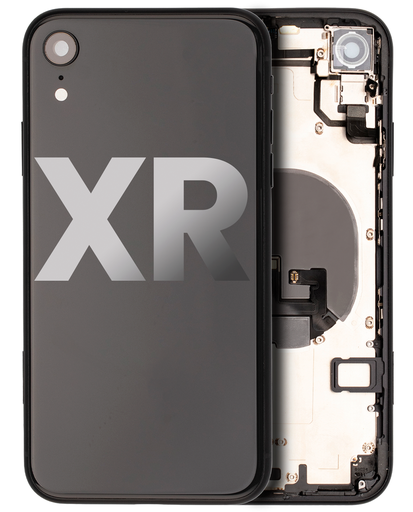 Back Housing W/ Small Components Pre-Installed Compatible For iPhone XR (Used OEM Pull: Grade C) (Black)