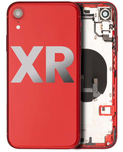 Back Housing W/ Small Components Pre-Installed Compatible For iPhone XR (Used OEM Pull: Grade C) (Red)