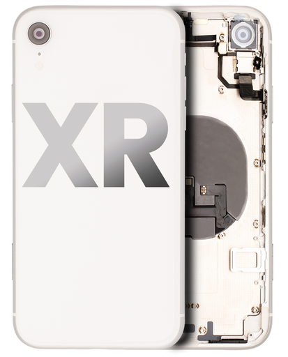 Back Housing W/ Small Components Pre-Installed Compatible For iPhone XR (Used OEM Pull: Grade C) (White)
