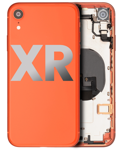 Back Housing W/ Small Components Pre-Installed Compatible For iPhone XR (Used OEM Pull: Grade B) (Coral)
