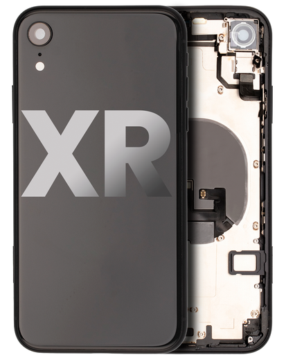 Back Housing W/ Small Components Pre-Installed Compatible For iPhone XR (Used OEM Pull: Grade A) (Black)