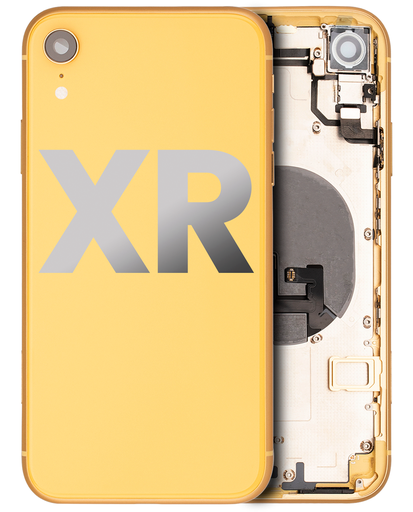 Back Housing W/ Small Components Pre-Installed Compatible For iPhone XR (Used OEM Pull: Grade A) (Yellow)