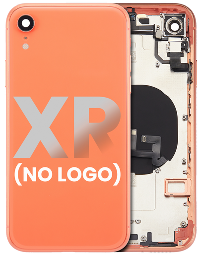 Back Housing W/ Small Components Pre-Installed Compatible For iPhone XR (No Logo) (Aftermarket Plus) (Coral)