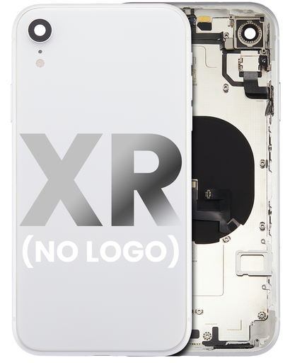 Back Housing W/ Small Components Pre-Installed Compatible For iPhone XR (No Logo) (Aftermarket Plus) (Silver)