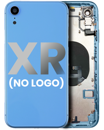 Back Housing W/ Small Components Pre-Installed Compatible For iPhone XR (No Logo) (Aftermarket Plus) (Blue)