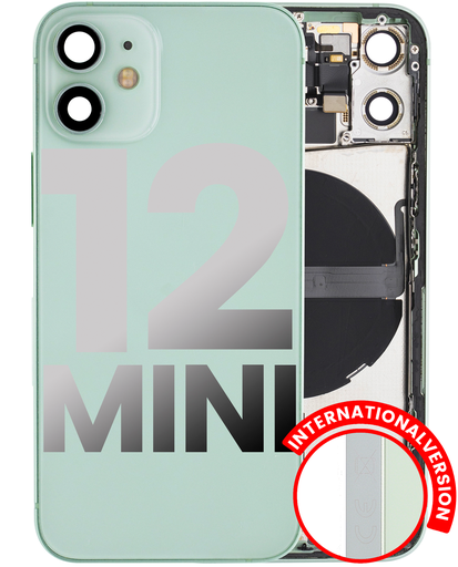 Back Housing W/ Small Components Pre-Installed Compatible For iPhone 12 Mini (International Version) (Used OEM Pull: Grade B) (Green)
