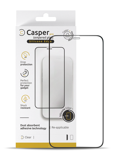 Casper Pro Silicone Tempered Glass Compatible For iPhone 13 Mini (Retail Pack) (Clear)