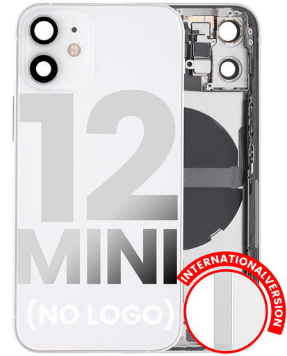 Back Housing W/ Small Components Pre-Installed Compatible For iPhone 12 Mini (International Version) (Used OEM Pull: Grade B) (White)