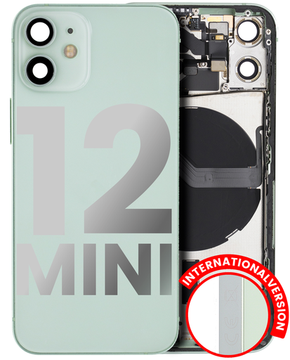 Back Housing W/ Small Components Pre-Installed Compatible For iPhone 12 Mini (International Version) (Used OEM Pull: Grade A) (Green)
