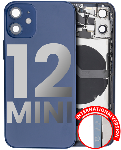 Back Housing W/ Small Components Pre-Installed Compatible For iPhone 12 Mini (International Version) (Used OEM Pull: Grade A) (Blue)