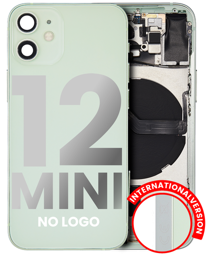 Back Housing W/ Small Components Pre-Installed Compatible For iPhone 12 Mini (No Logo) (Aftermarket Plus) (International Version) (Green)