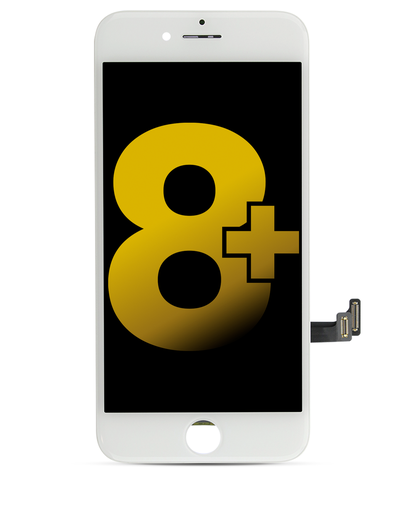 LCD Assembly With Steel Plate Compatible For iPhone 8 Plus (Premium: Toshiba) (White)