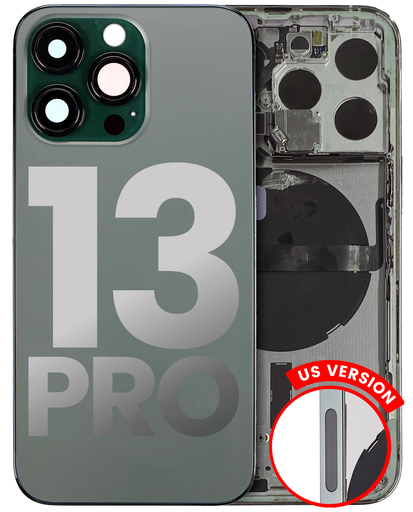 Back Housing W/ Small Components Pre-Installed Compatible For iPhone 13 Pro (US Version) (Used OEM Pull: Grade B) (Alpine Green)