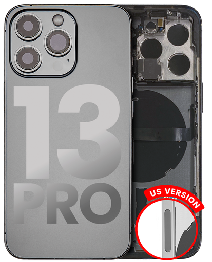 Back Housing W/ Small Components Pre-Installed Compatible For iPhone 13 Pro (US Version) (Used OEM Pull: Grade A) (Graphite)