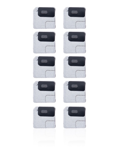 Flash Light / Power Flex Bracket With Microphone Mesh Compatible For iPhone 12 Mini (White) (10 Pack)