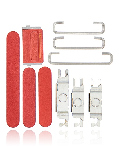 Hard Buttons (Power / Volume / Switch) Compatible For iPhone 12 Mini (Red)