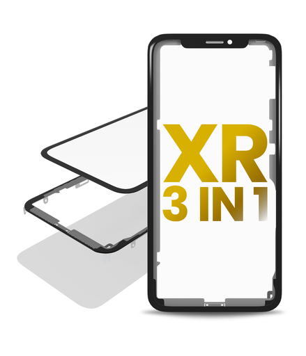 3 in 1 (Front Glass + Frame + OCA Pre-Installed) Compatible For iPhone XR (2 Pack) (OCA Master)