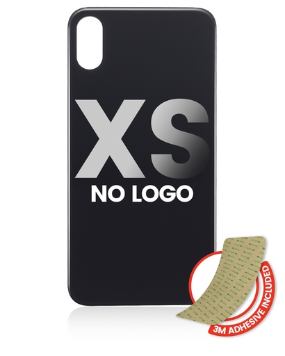 Back Glass With 3M Adhesive Compatible For iPhone XS (No Logo / Large Camera Hole) (Space Gray)